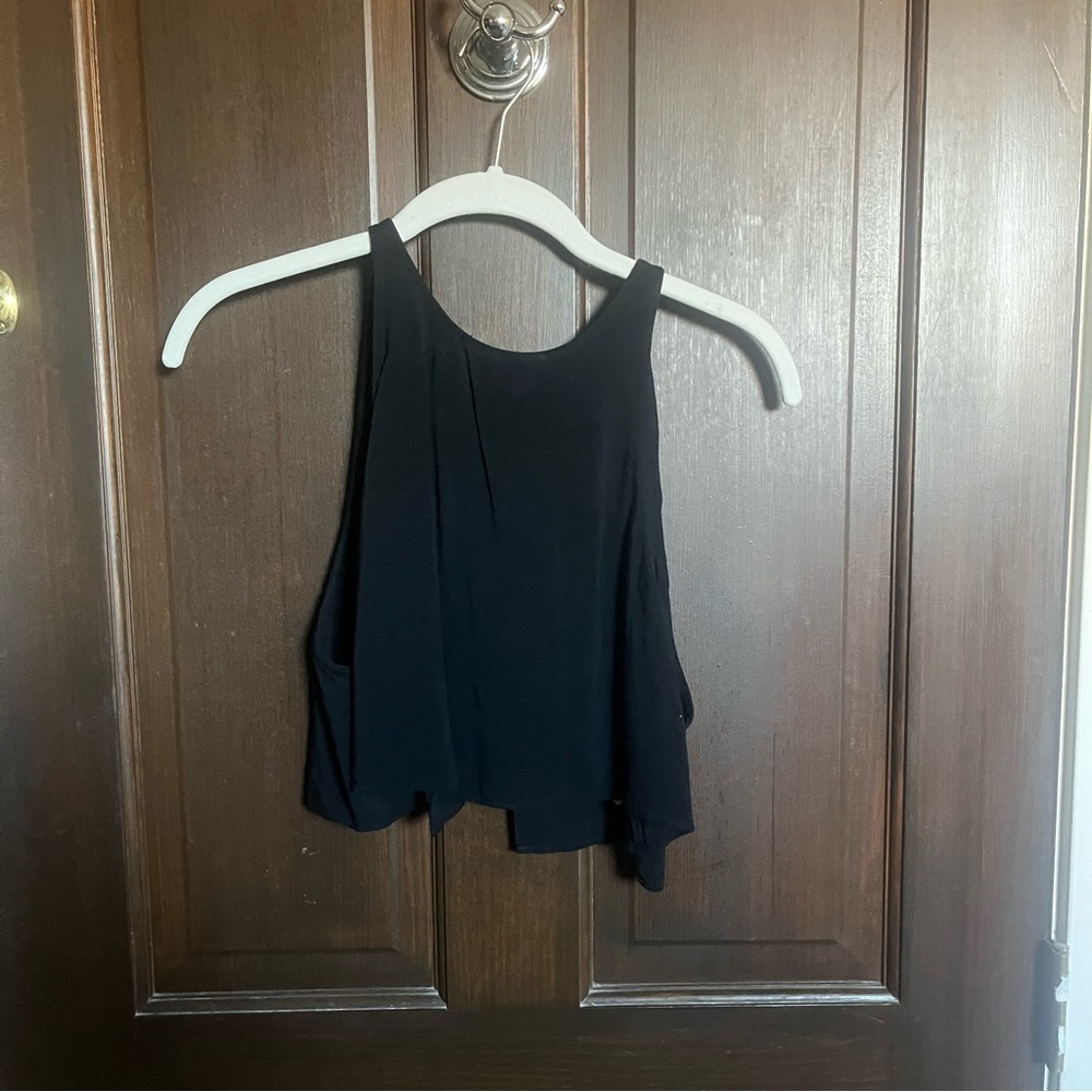 American apparel crop top with open back
